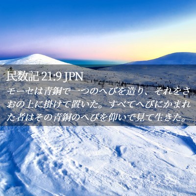 Picture 02 - 民数記 21:9 JPN - モーセは青銅で一つのへびを造り、 - Bible Verse Picture