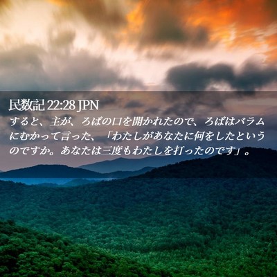 Picture 02 - 民数記 22:28 JPN - すると、主が、ろばの口を開かれた - Bible Verse Picture