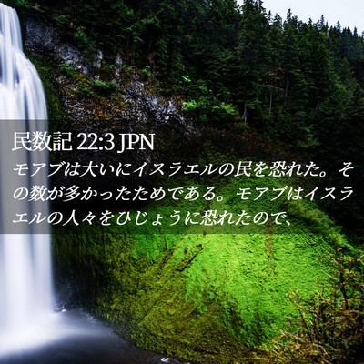 Picture 02 - 民数記 22:3 JPN - モアブは大いにイスラエルの民を恐 - Bible Verse Picture