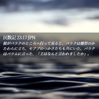 Picture 02 - 民数記 23:17 JPN - 彼がバラクのところへ行って見ると - Bible Verse Picture