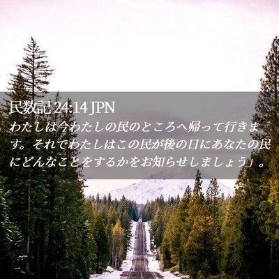 Picture 02 - 民数記 24:14 JPN - わたしは今わたしの民のところへ帰 - Bible Verse Picture