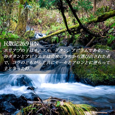 Picture 02 - 民数記 26:9 JPN - エリアブの子はネムエル、ダタン、 - Bible Verse Picture