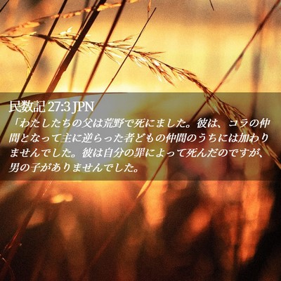 Picture 02 - 民数記 27:3 JPN - 「わたしたちの父は荒野で死にまし - Bible Verse Picture