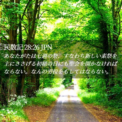 Picture 02 - 民数記 28:26 JPN - あなたがたは七週の祭、すなわち新 - Bible Verse Picture