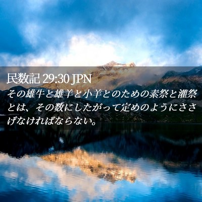 Picture 02 - 民数記 29:30 JPN - その雄牛と雄羊と小羊とのための素 - Bible Verse Picture