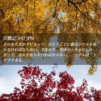 Picture 02 - 民数記 3:47 JPN - そのあたまかずによって、ひとりご - Bible Verse Picture