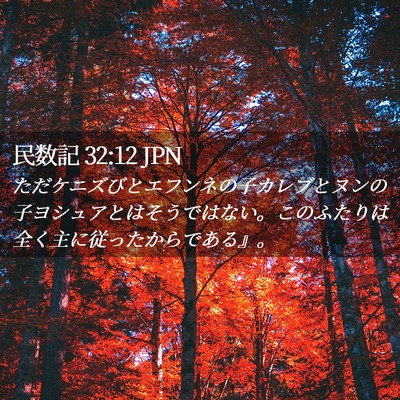 Picture 02 - 民数記 32:12 JPN - ただケニズびとエフンネの子カレブ - Bible Verse Picture