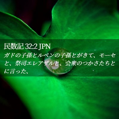 Picture 02 - 民数記 32:2 JPN - ガドの子孫とルベンの子孫とがきて - Bible Verse Picture