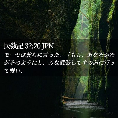 Picture 02 - 民数記 32:20 JPN - モーセは彼らに言った、「もし、あ - Bible Verse Picture