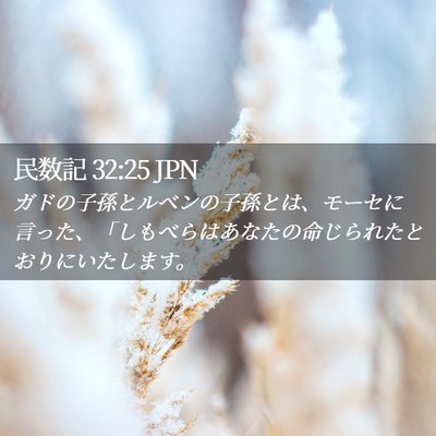 Picture 02 - 民数記 32:25 JPN - ガドの子孫とルベンの子孫とは、モ - Bible Verse Picture