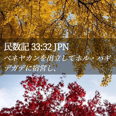 Picture 02 - 民数記 33:32 JPN - ベネヤカンを出立してホル・ハギデ - Bible Verse Picture