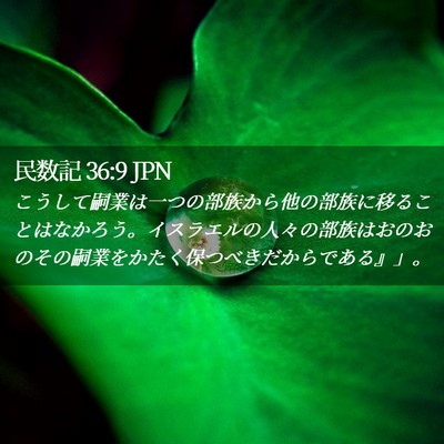 Picture 02 - 民数記 36:9 JPN - こうして嗣業は一つの部族から他の - Bible Verse Picture