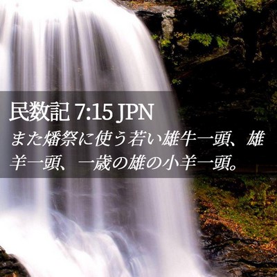 Picture 02 - 民数記 7:15 JPN - また燔祭に使う若い雄牛一頭、雄羊 - Bible Verse Picture