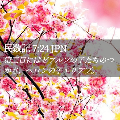 Picture 02 - 民数記 7:24 JPN - 第三日にはゼブルンの子たちのつか - Bible Verse Picture