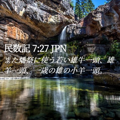 Picture 02 - 民数記 7:27 JPN - また燔祭に使う若い雄牛一頭、雄羊 - Bible Verse Picture