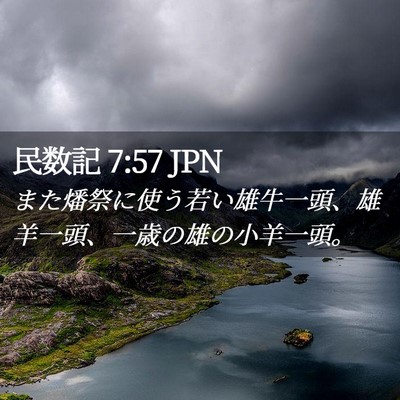 Picture 02 - 民数記 7:57 JPN - また燔祭に使う若い雄牛一頭、雄羊 - Bible Verse Picture