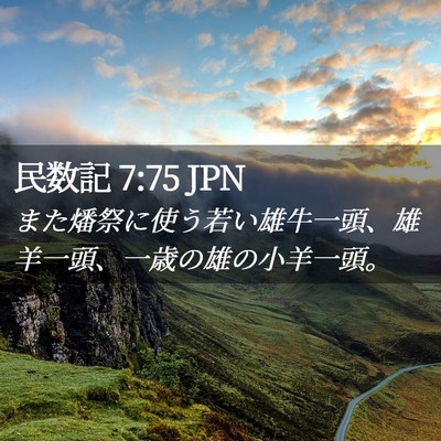 Picture 02 - 民数記 7:75 JPN - また燔祭に使う若い雄牛一頭、雄羊 - Bible Verse Picture