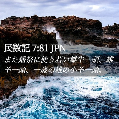 Picture 02 - 民数記 7:81 JPN - また燔祭に使う若い雄牛一頭、雄羊 - Bible Verse Picture