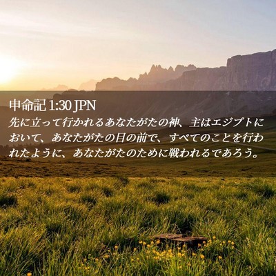 Picture 02 - 申命記 1:30 JPN - 先に立って行かれるあなたがたの神 - Bible Verse Picture