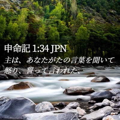 Picture 02 - 申命記 1:34 JPN - 主は、あなたがたの言葉を聞いて怒 - Bible Verse Picture