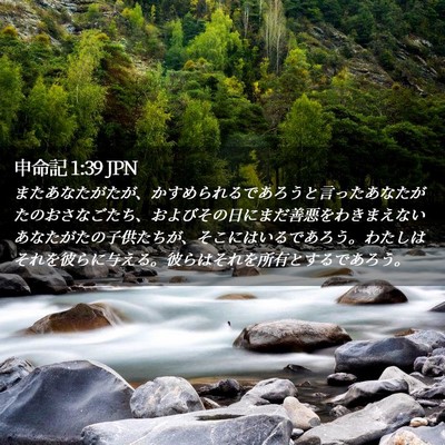 Picture 02 - 申命記 1:39 JPN - またあなたがたが、かすめられるで - Bible Verse Picture