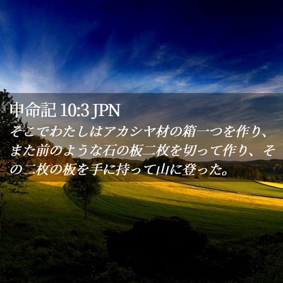 Picture 02 - 申命記 10:3 JPN - そこでわたしはアカシヤ材の箱一つ - Bible Verse Picture