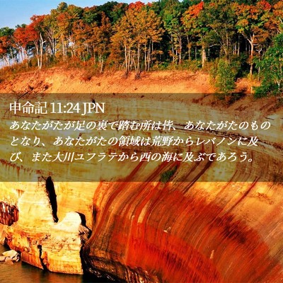 Picture 02 - 申命記 11:24 JPN - あなたがたが足の裏で踏む所は皆、 - Bible Verse Picture