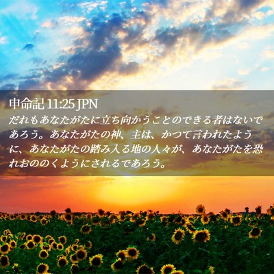 Picture 02 - 申命記 11:25 JPN - だれもあなたがたに立ち向かうこと - Bible Verse Picture