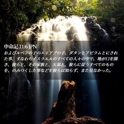 Picture 02 - 申命記 11:6 JPN - およびルベンの子のエリアブの子、 - Bible Verse Picture