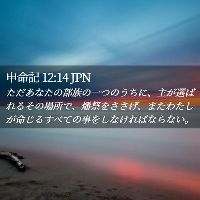 Picture 02 - 申命記 12:14 JPN - ただあなたの部族の一つのうちに、 - Bible Verse Picture