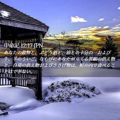 Picture 02 - 申命記 12:17 JPN - あなたの穀物と、ぶどう酒と、油と - Bible Verse Picture
