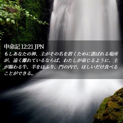 Picture 02 - 申命記 12:21 JPN - もしあなたの神、主がその名を置く - Bible Verse Picture