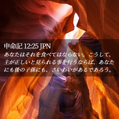 Picture 02 - 申命記 12:25 JPN - あなたはそれを食べてはならない。 - Bible Verse Picture