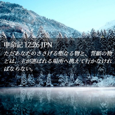 Picture 02 - 申命記 12:26 JPN - ただあなたのささげる聖なる物と、 - Bible Verse Picture
