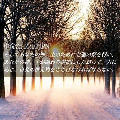 Picture 02 - 申命記 16:10 JPN - そしてあなたの神、主のために七週 - Bible Verse Picture