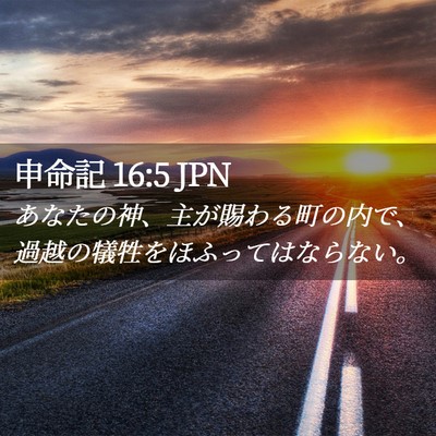Picture 02 - 申命記 16:5 JPN - あなたの神、主が賜わる町の内で、 - Bible Verse Picture