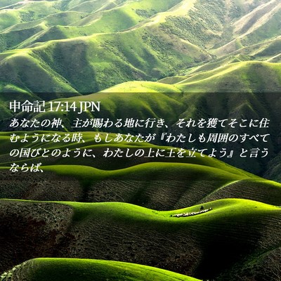 Picture 02 - 申命記 17:14 JPN - あなたの神、主が賜わる地に行き、 - Bible Verse Picture