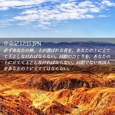 Picture 02 - 申命記 17:15 JPN - 必ずあなたの神、主が選ばれる者を - Bible Verse Picture