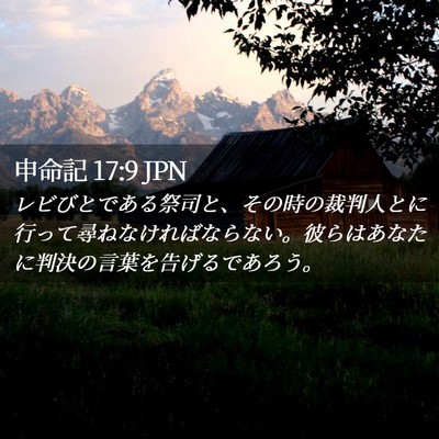 Picture 02 - 申命記 17:9 JPN - レビびとである祭司と、その時の裁 - Bible Verse Picture