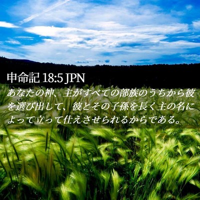 Picture 02 - 申命記 18:5 JPN - あなたの神、主がすべての部族のう - Bible Verse Picture