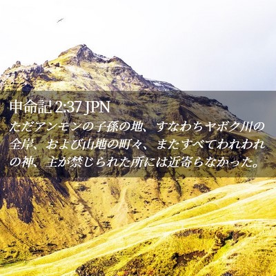 Picture 02 - 申命記 2:37 JPN - ただアンモンの子孫の地、すなわち - Bible Verse Picture