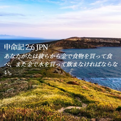 Picture 02 - 申命記 2:6 JPN - あなたがたは彼らから金で食物を買 - Bible Verse Picture