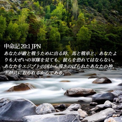 Picture 02 - 申命記 20:1 JPN - あなたが敵と戦うために出る時、馬 - Bible Verse Picture