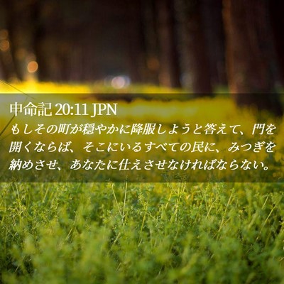 Picture 02 - 申命記 20:11 JPN - もしその町が穏やかに降服しようと - Bible Verse Picture