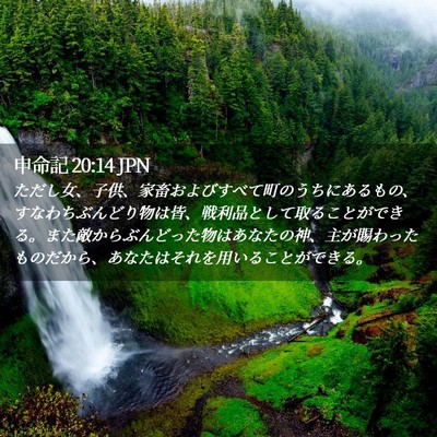 Picture 02 - 申命記 20:14 JPN - ただし女、子供、家畜およびすべて - Bible Verse Picture