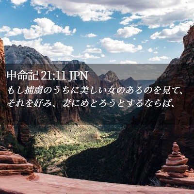 Picture 02 - 申命記 21:11 JPN - もし捕虜のうちに美しい女のあるの - Bible Verse Picture