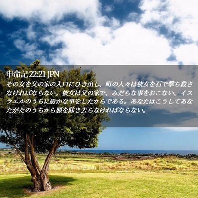 Picture 02 - 申命記 22:21 JPN - その女を父の家の入口にひき出し、 - Bible Verse Picture