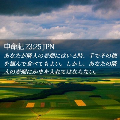 Picture 02 - 申命記 23:25 JPN - あなたが隣人の麦畑にはいる時、手 - Bible Verse Picture