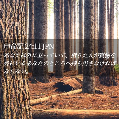 Picture 02 - 申命記 24:11 JPN - あなたは外に立っていて、借りた人 - Bible Verse Picture