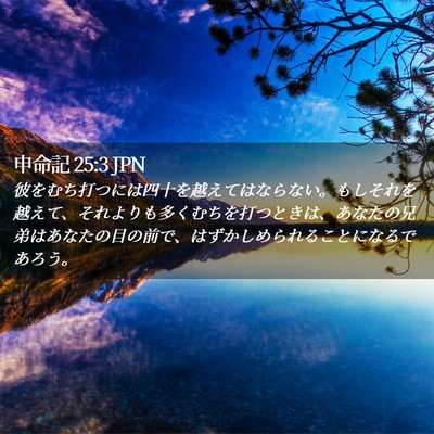 Picture 02 - 申命記 25:3 JPN - 彼をむち打つには四十を越えてはな - Bible Verse Picture